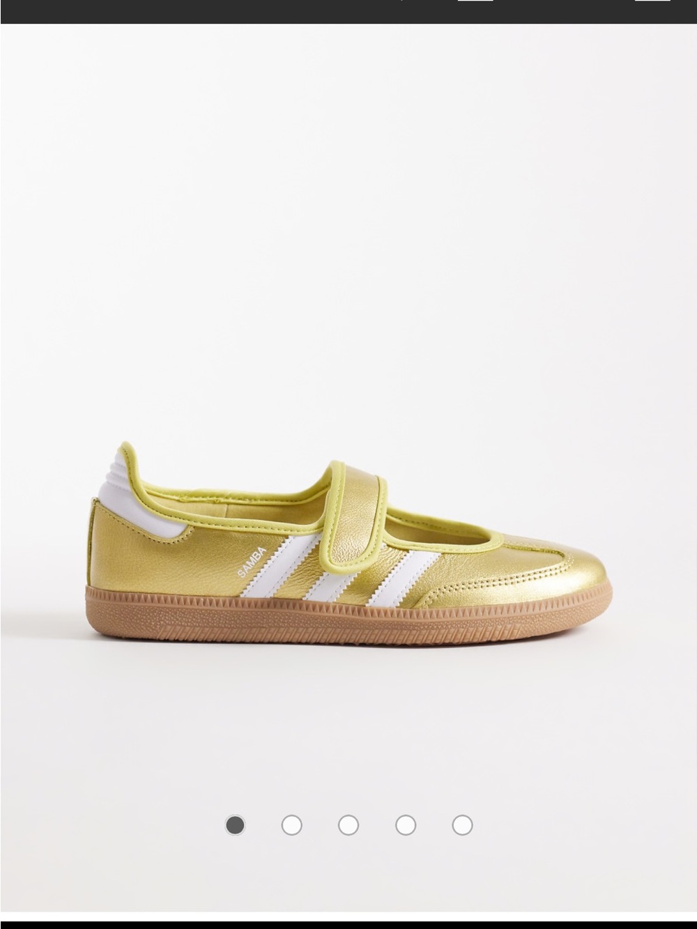 adidas Samba Metallic Gold and White Sneakers - Picture 4 of 6